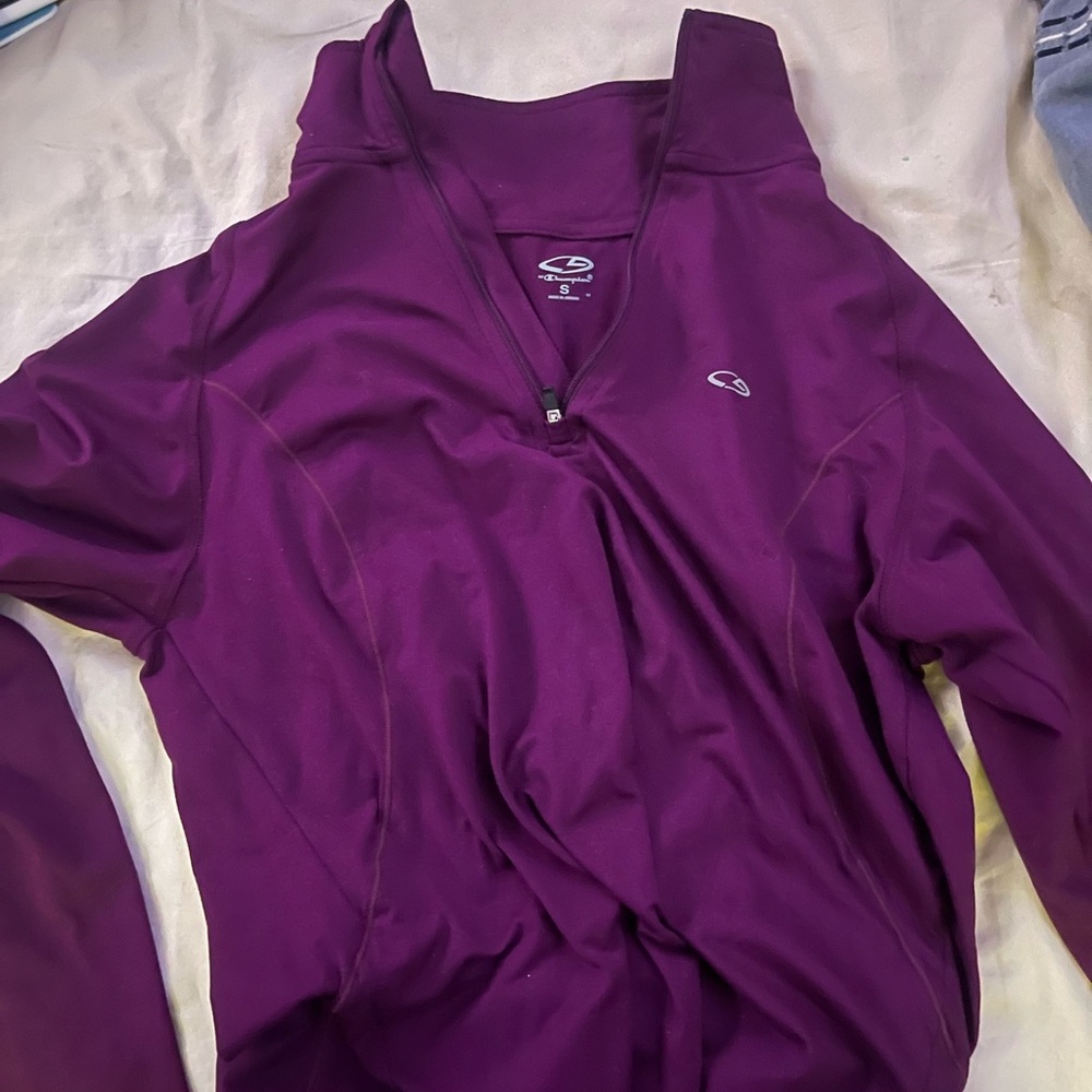 Purple and white zip up jacket